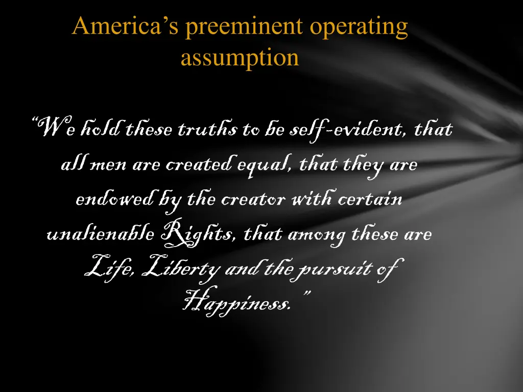 america s preeminent operating assumption
