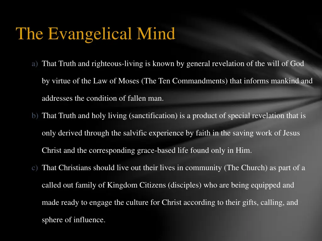 the evangelical mind 1
