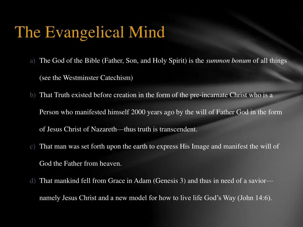 the evangelical mind