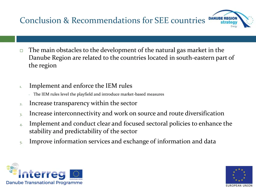conclusion recommendations for see countries