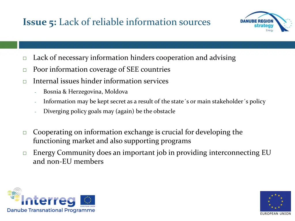 issue 5 lack of reliable information sources