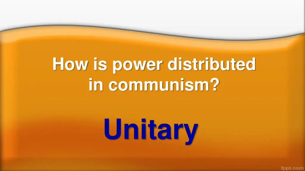 how is power distributed in communism