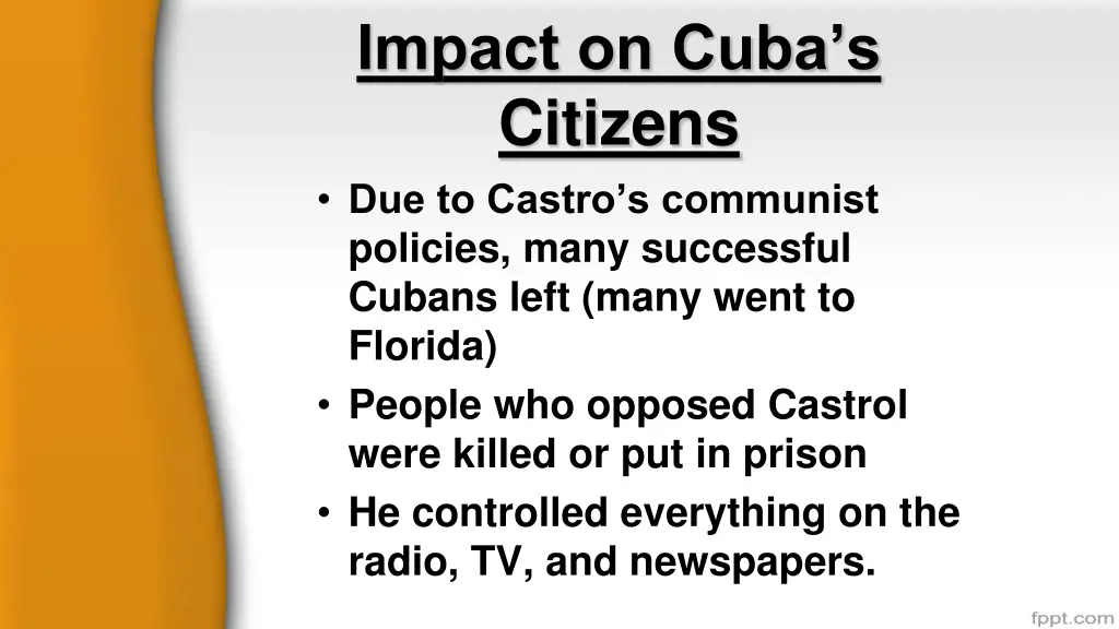 impact on cuba s citizens due to castro