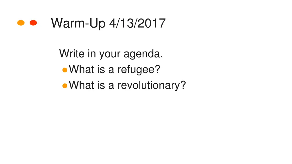 warm up 4 13 2017