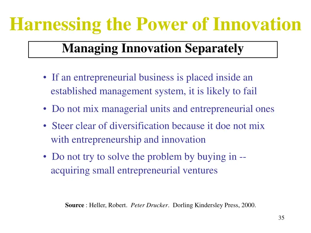 harnessing the power of innovation managing