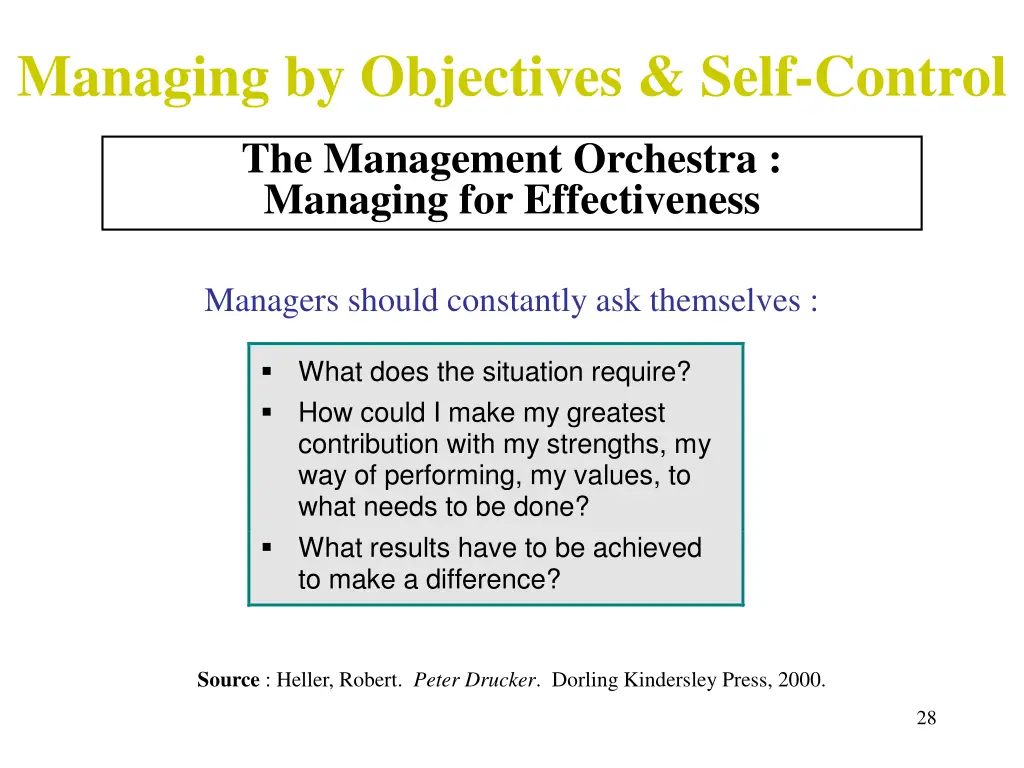 managing by objectives self control 10