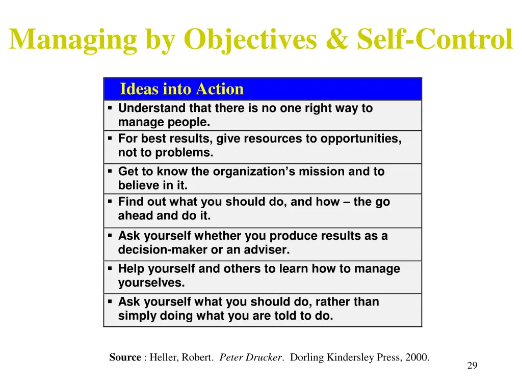 managing by objectives self control 11