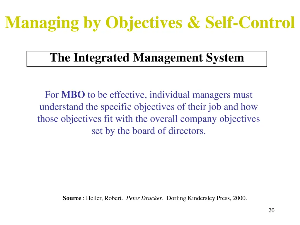 managing by objectives self control 2