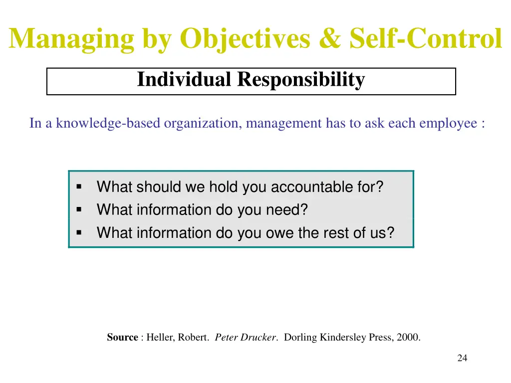 managing by objectives self control 6