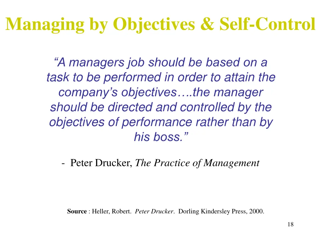 managing by objectives self control