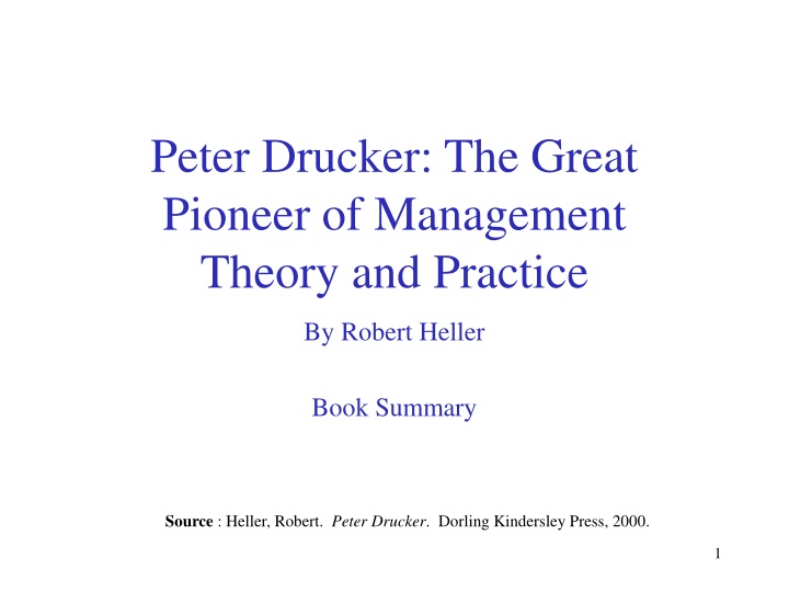 peter drucker the great pioneer of management