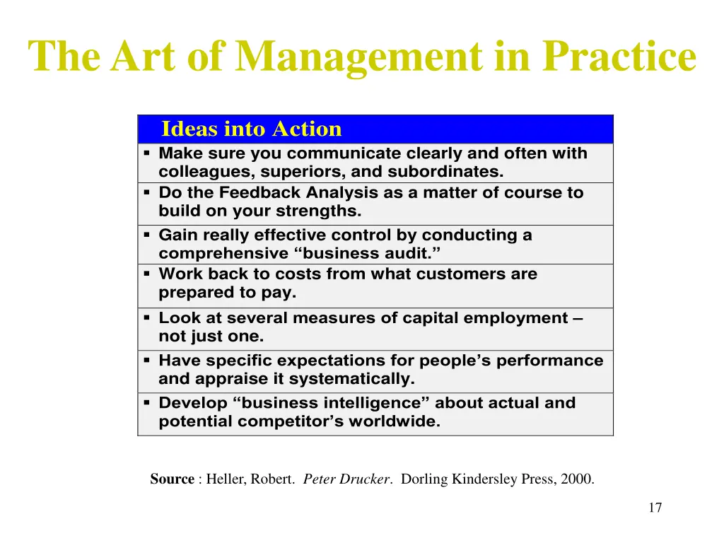 the art of management in practice 9