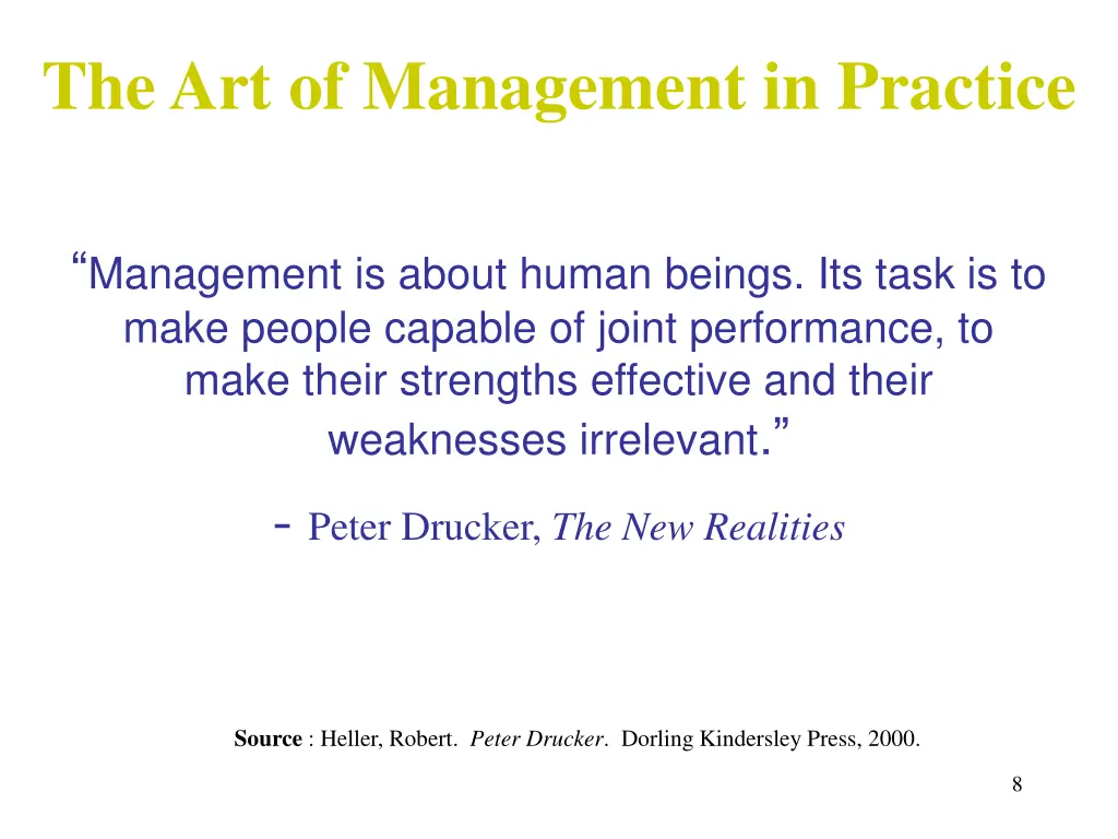 the art of management in practice
