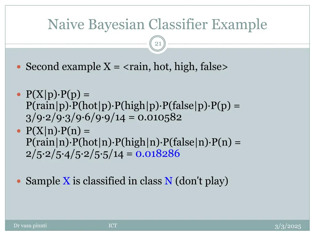 naive bayesian classifier example 4