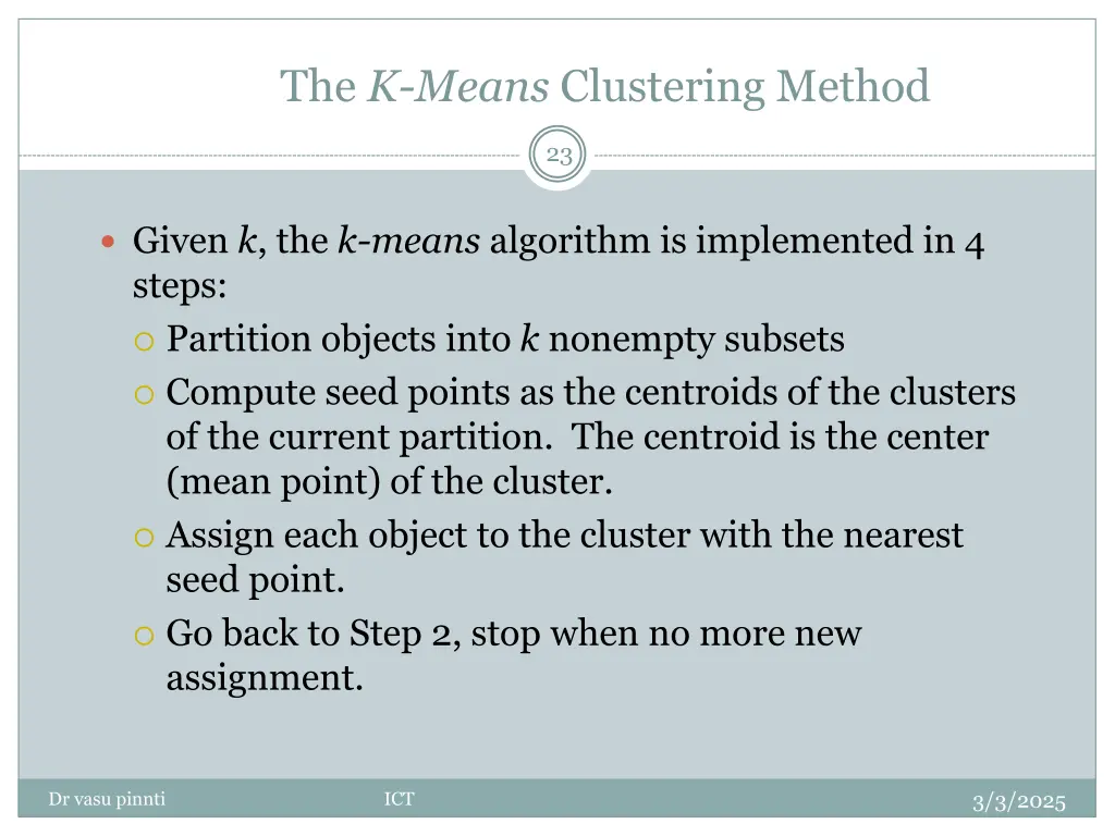 the k means clustering method