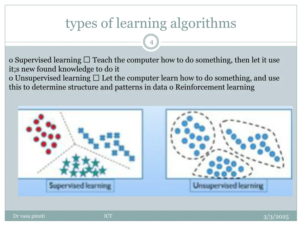 types of learning algorithms