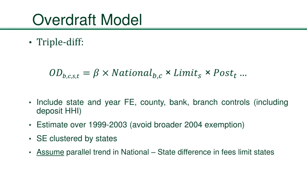 overdraft model