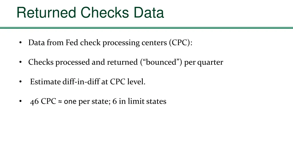 returned checks data