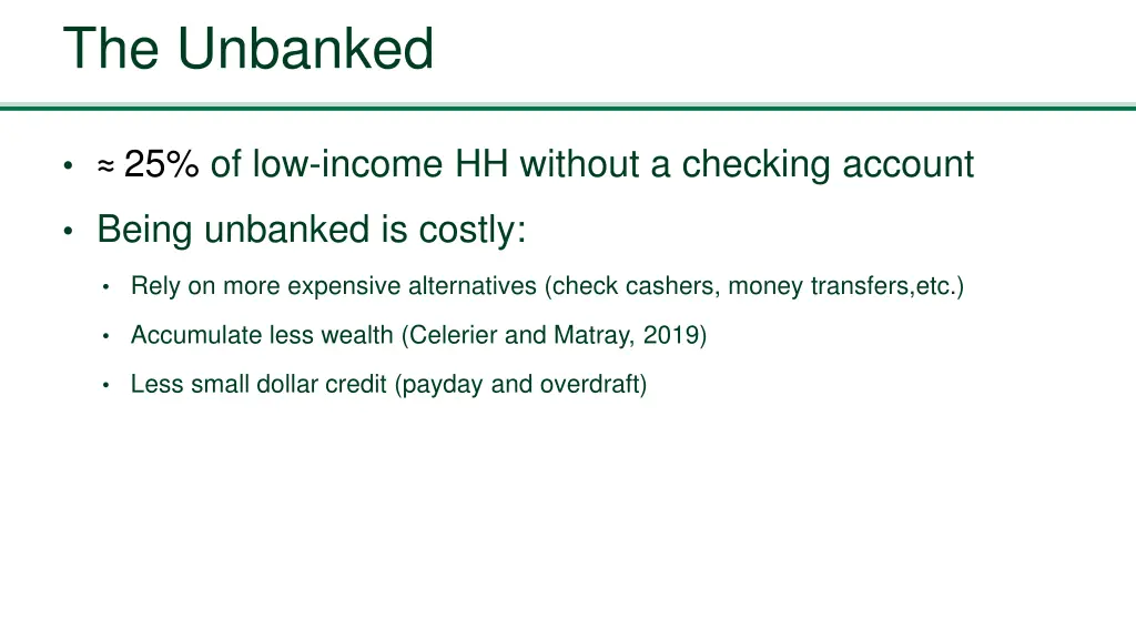the unbanked