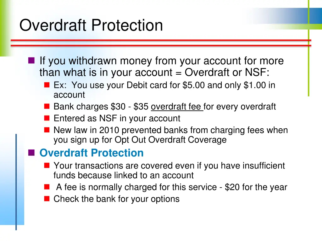 overdraft protection