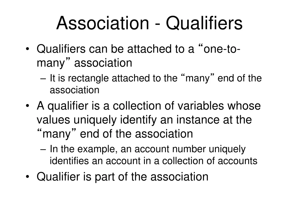 association qualifiers