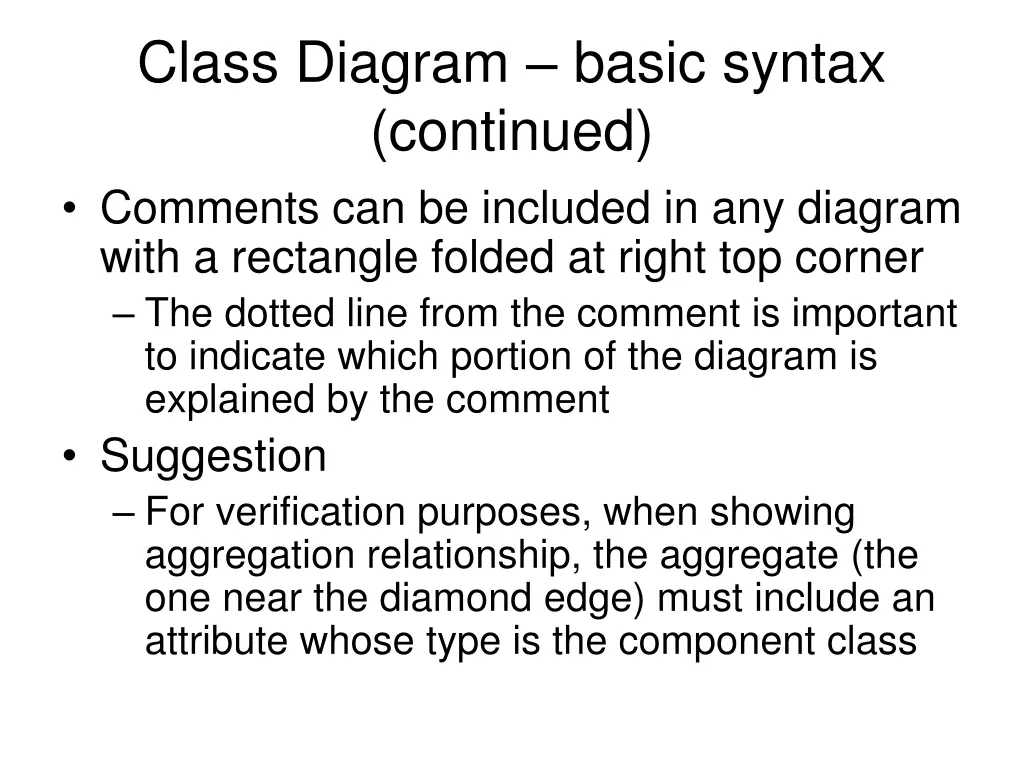 class diagram basic syntax continued comments