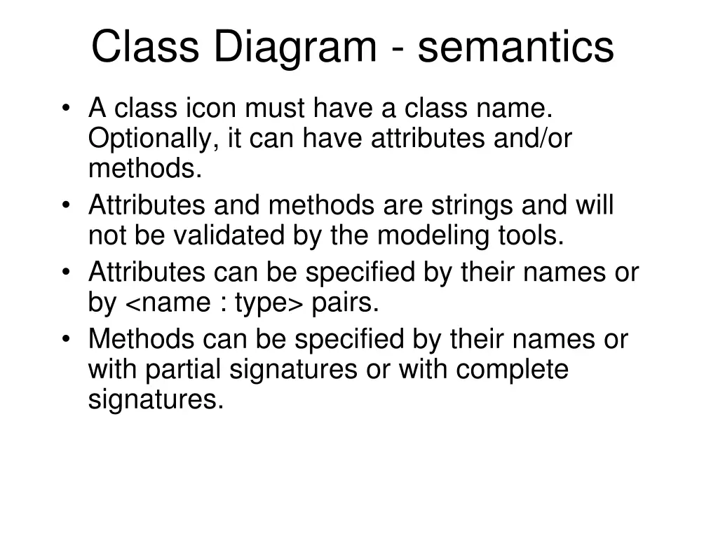 class diagram semantics