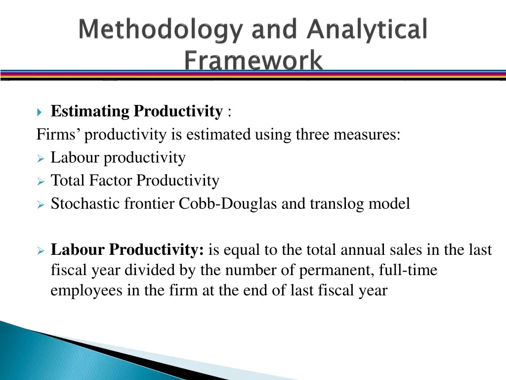 estimating productivity firms productivity