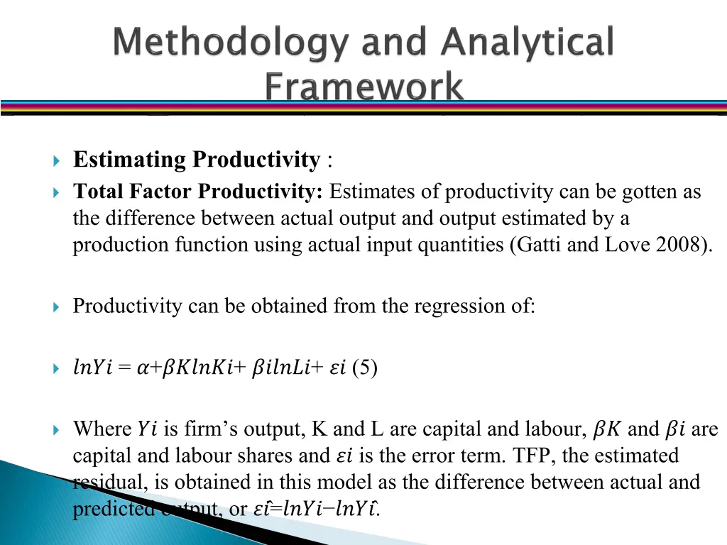 estimating productivity total factor productivity