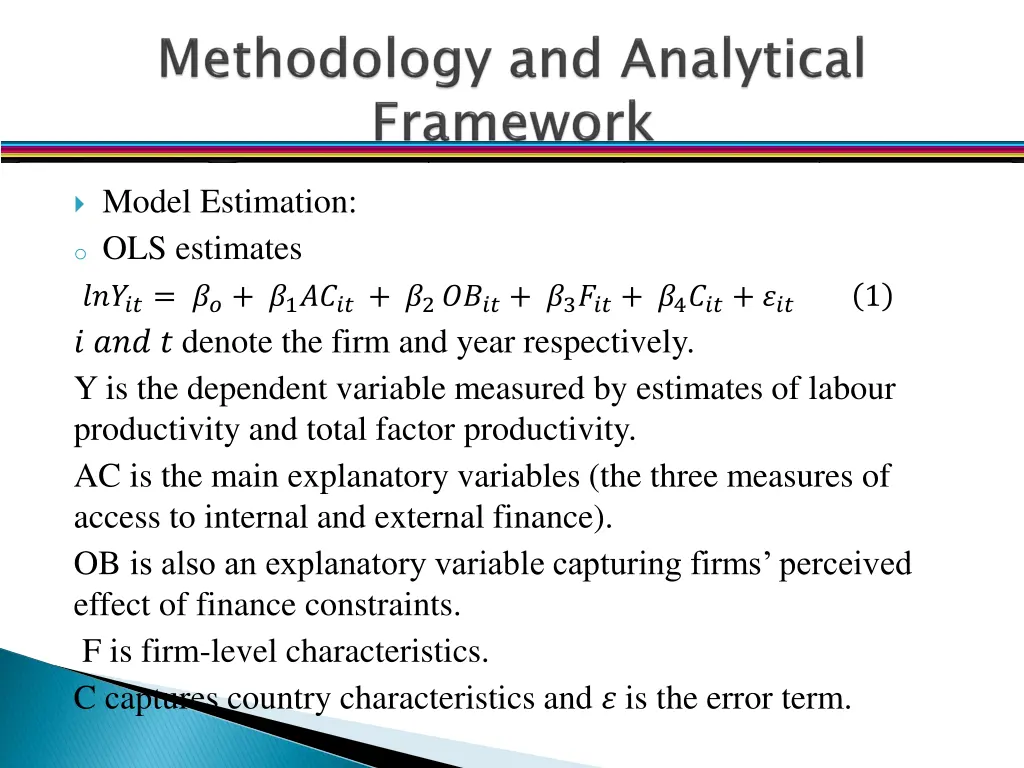 model estimation o ols estimates 1 2 3 4 denote
