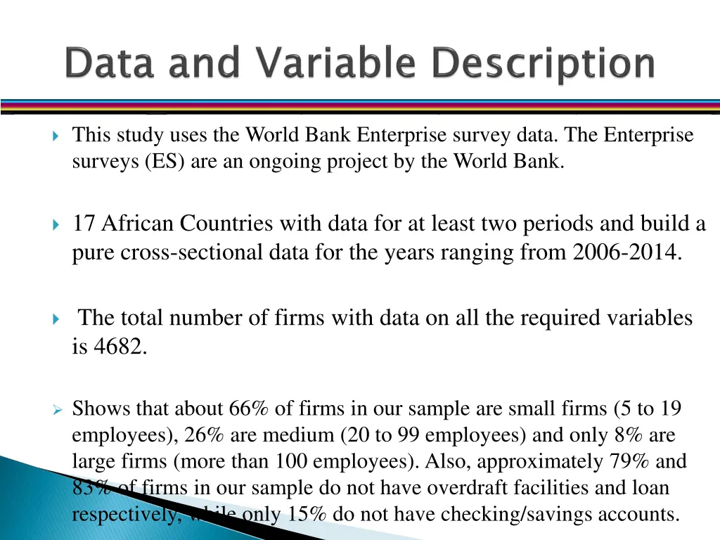 this study uses the world bank enterprise survey