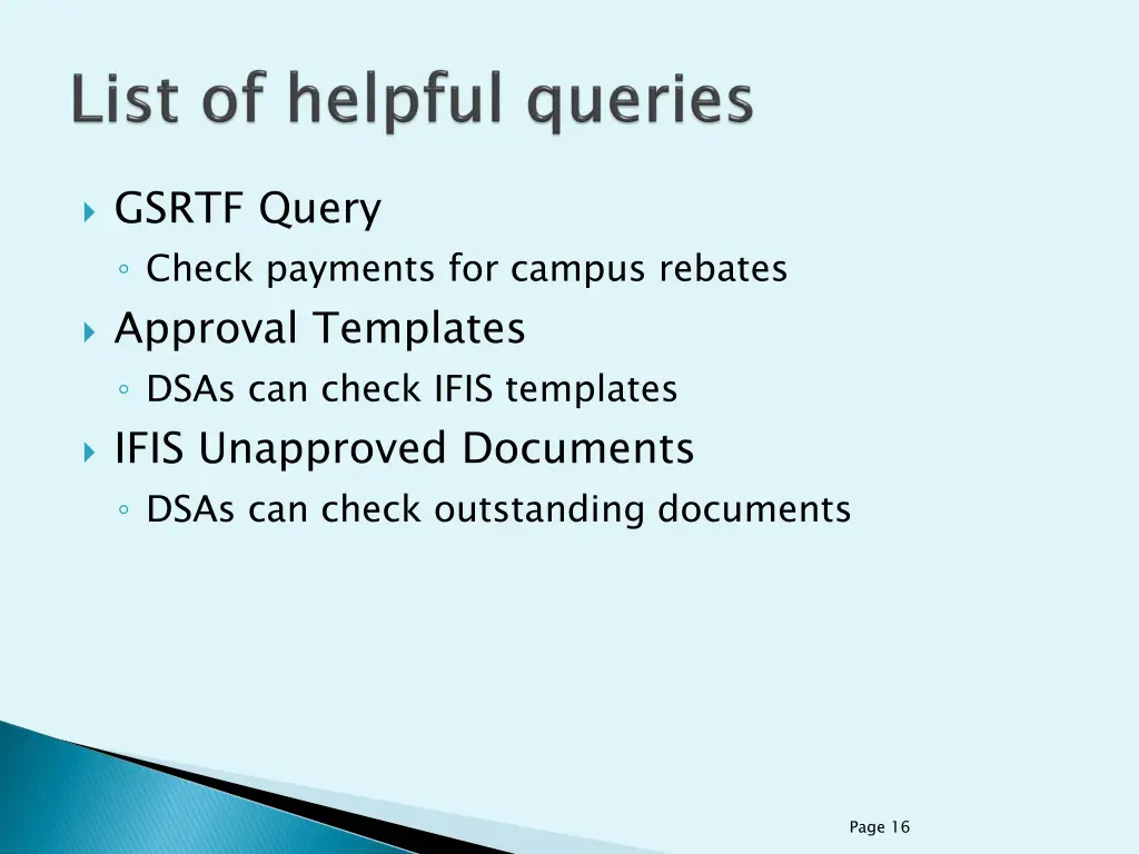 gsrtf query check payments for campus rebates