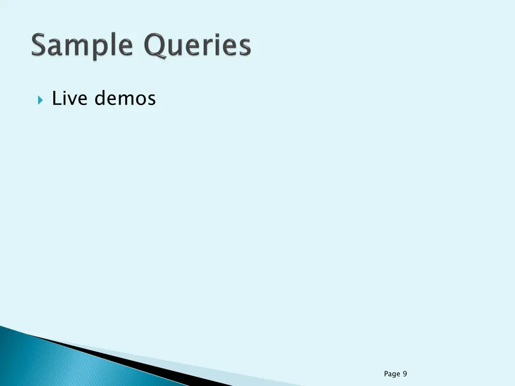 live demos