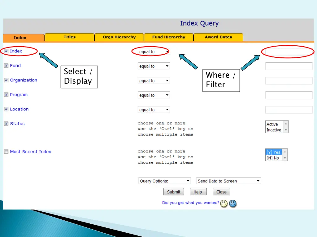 select display