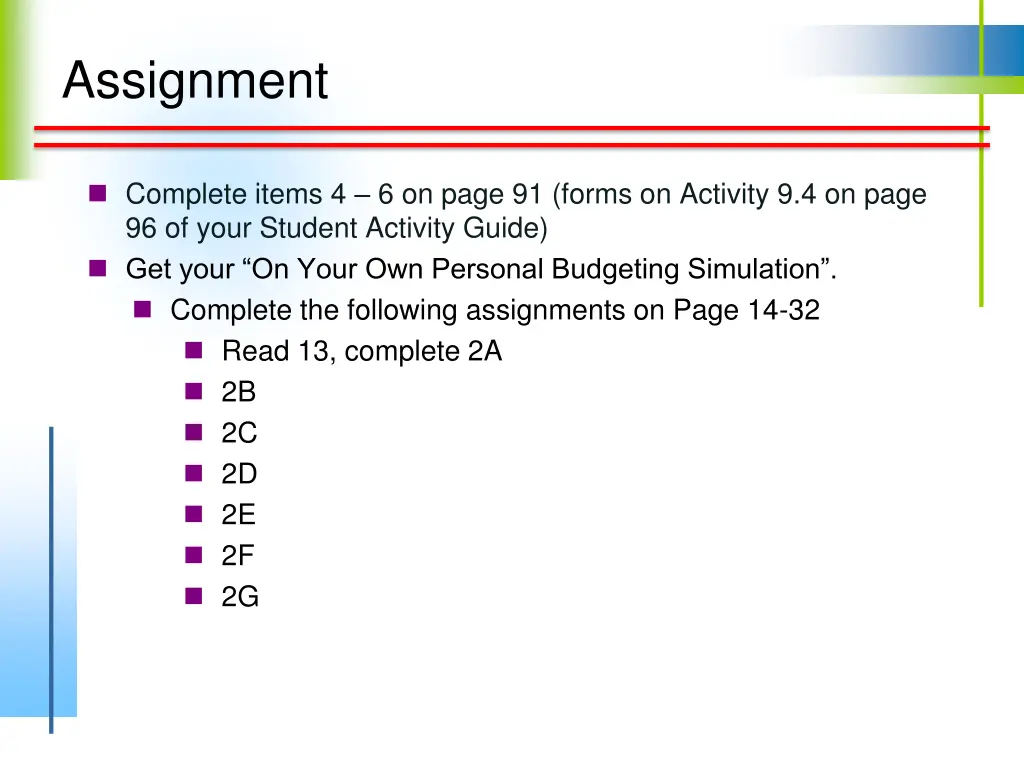 assignment