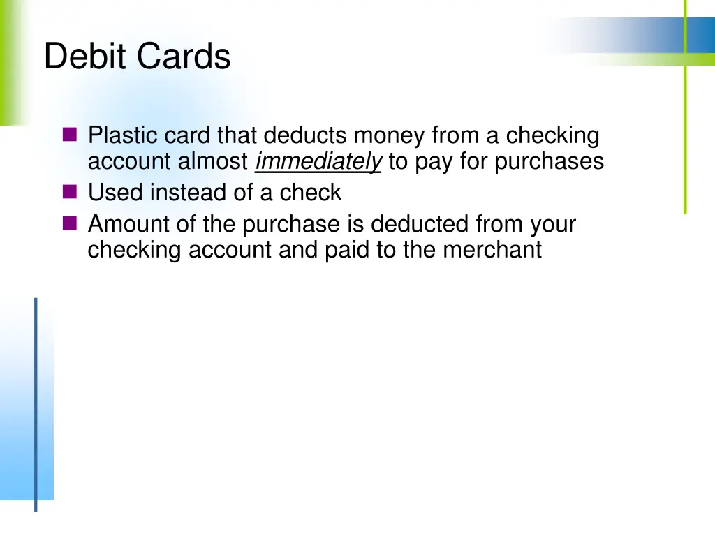 debit cards