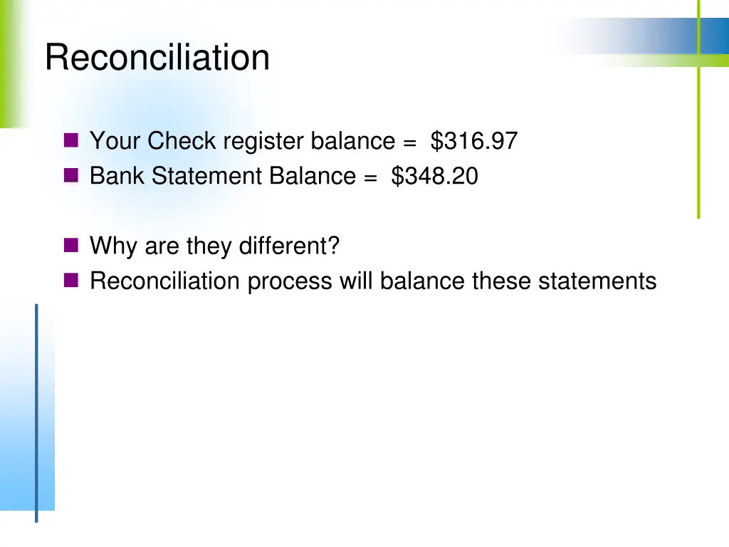 reconciliation