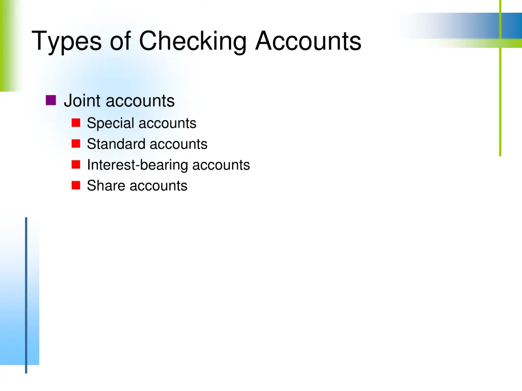 types of checking accounts
