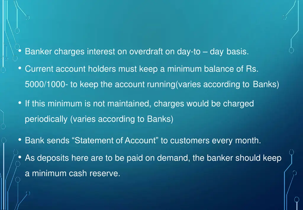 banker charges interest on overdraft