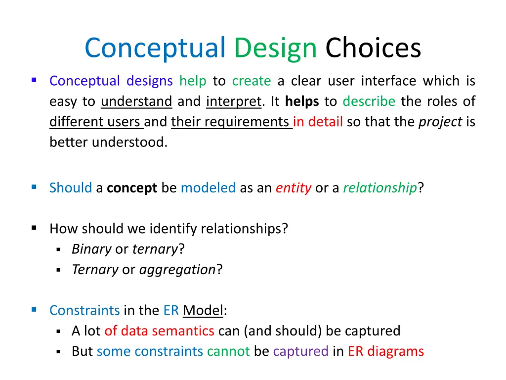 conceptual design choices conceptual designs help