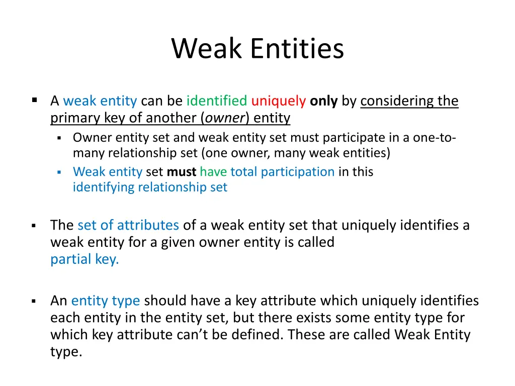 weak entities