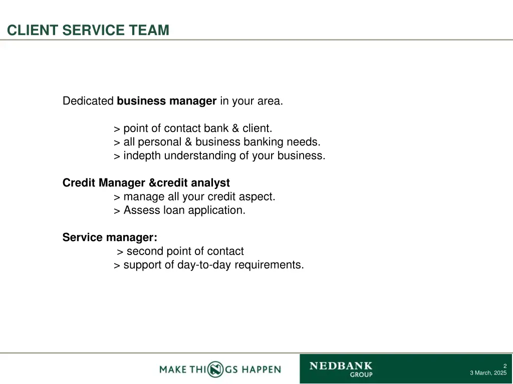 client service team