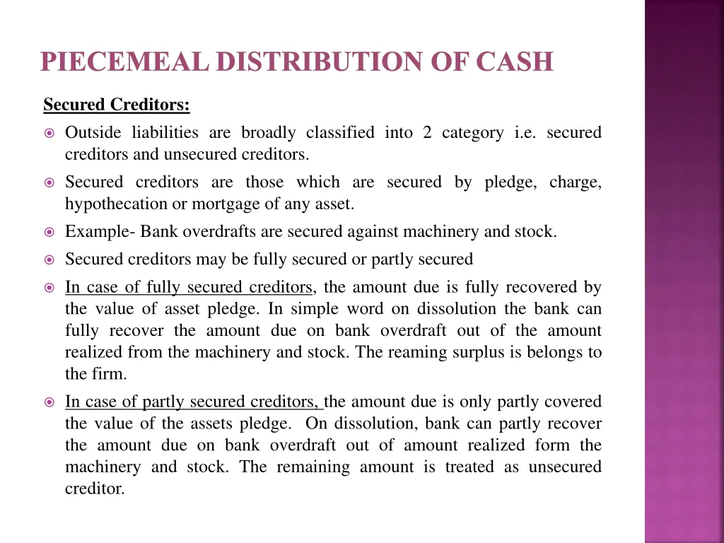 piecemeal distribution of cash 3