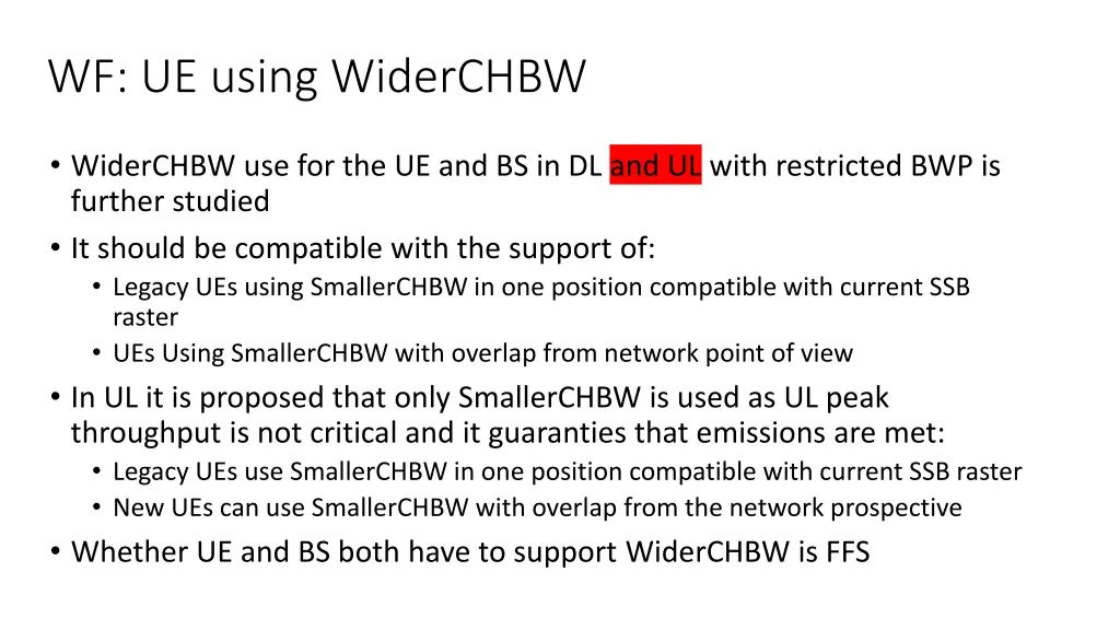 wf ue using widerchbw