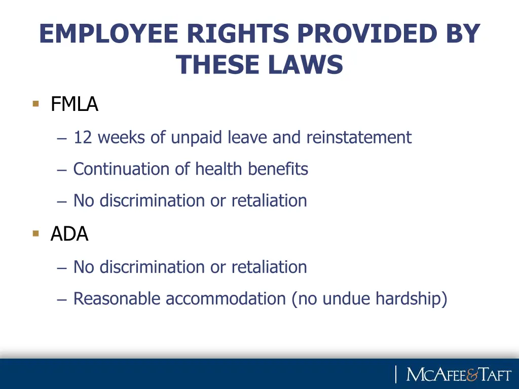 employee rights provided by these laws