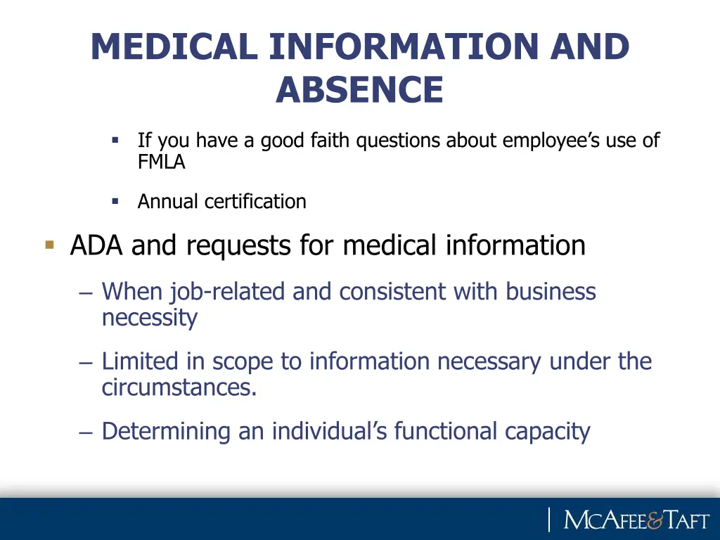 medical information and absence 3