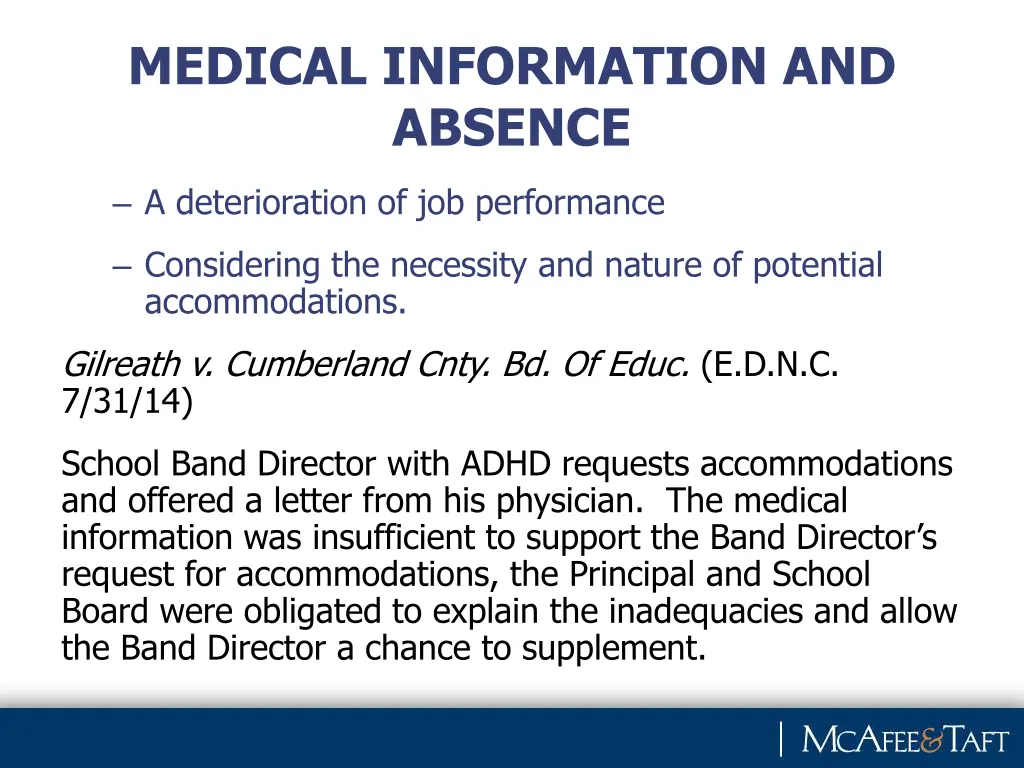 medical information and absence 4