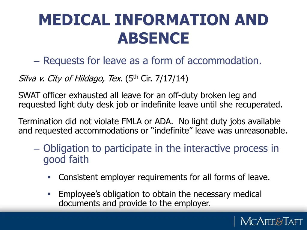 medical information and absence 5