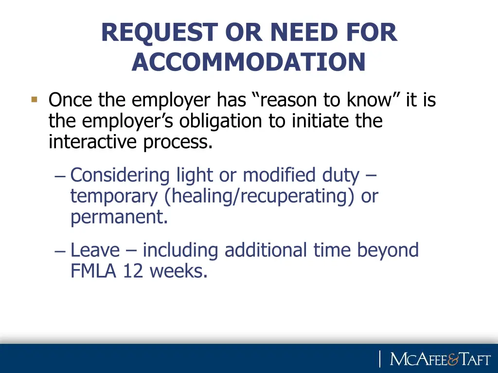 request or need for accommodation 1