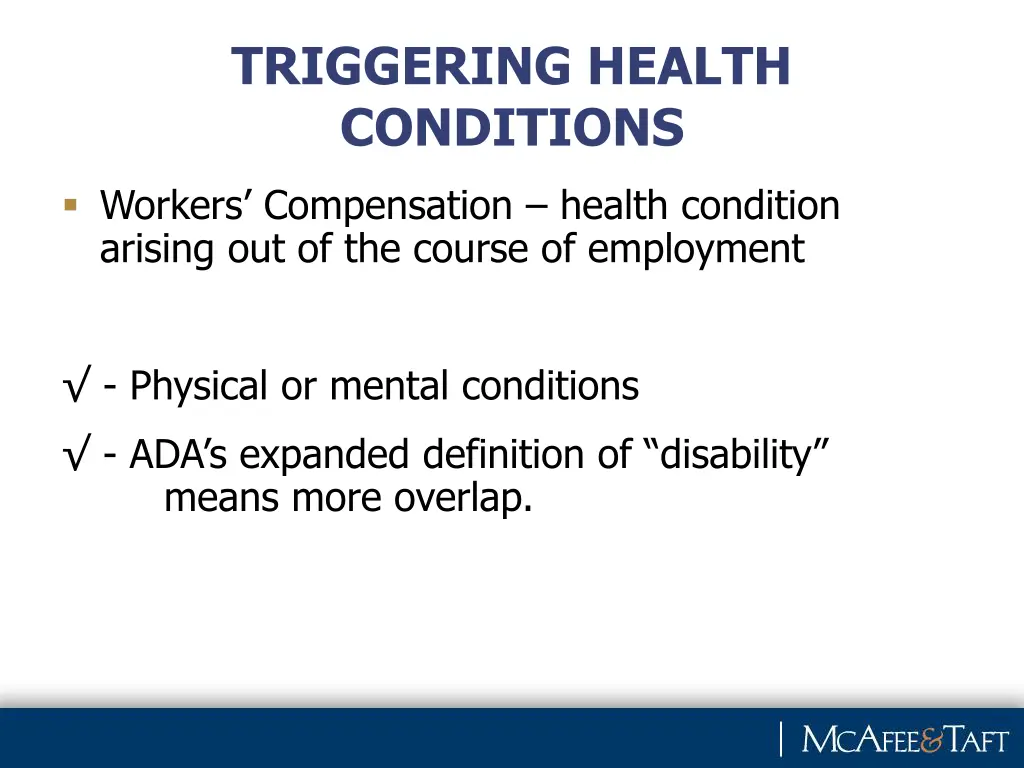 triggering health conditions 1